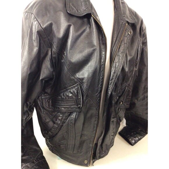 Vintage Leather Motorcycle Jacket Coat Mens Medium - Picture 4 of 10